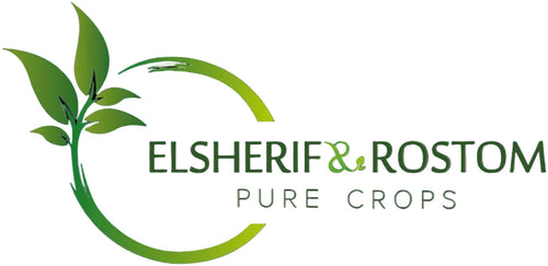Logo of ELSHERIF & ROSTOM Pure Crops with green leaves on a white background