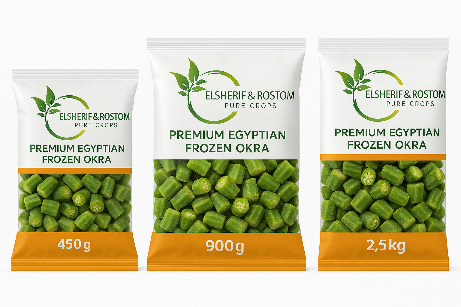 Pure Crops Frozen Okra - 450g, 900g, 2.5kg